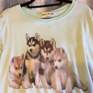 Wildfox - huskies puppies - baggy beach jumper